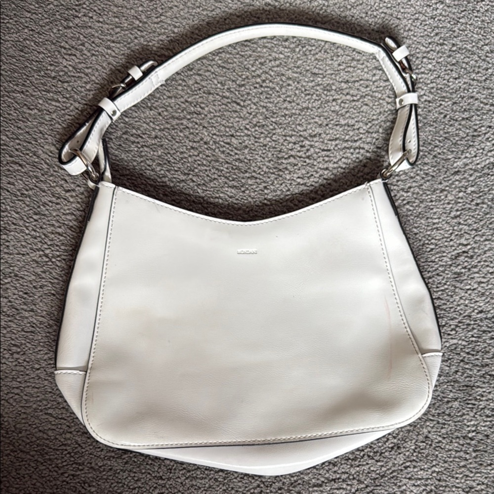 White Mondani NY Faux Leather Shoulder Bag-Vintage